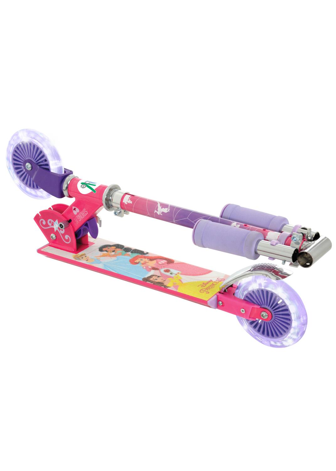Disney Princess Kids Folding Inline Scooter With Motion-Activated Light-Up LED Wheels -  - Fagan Toys