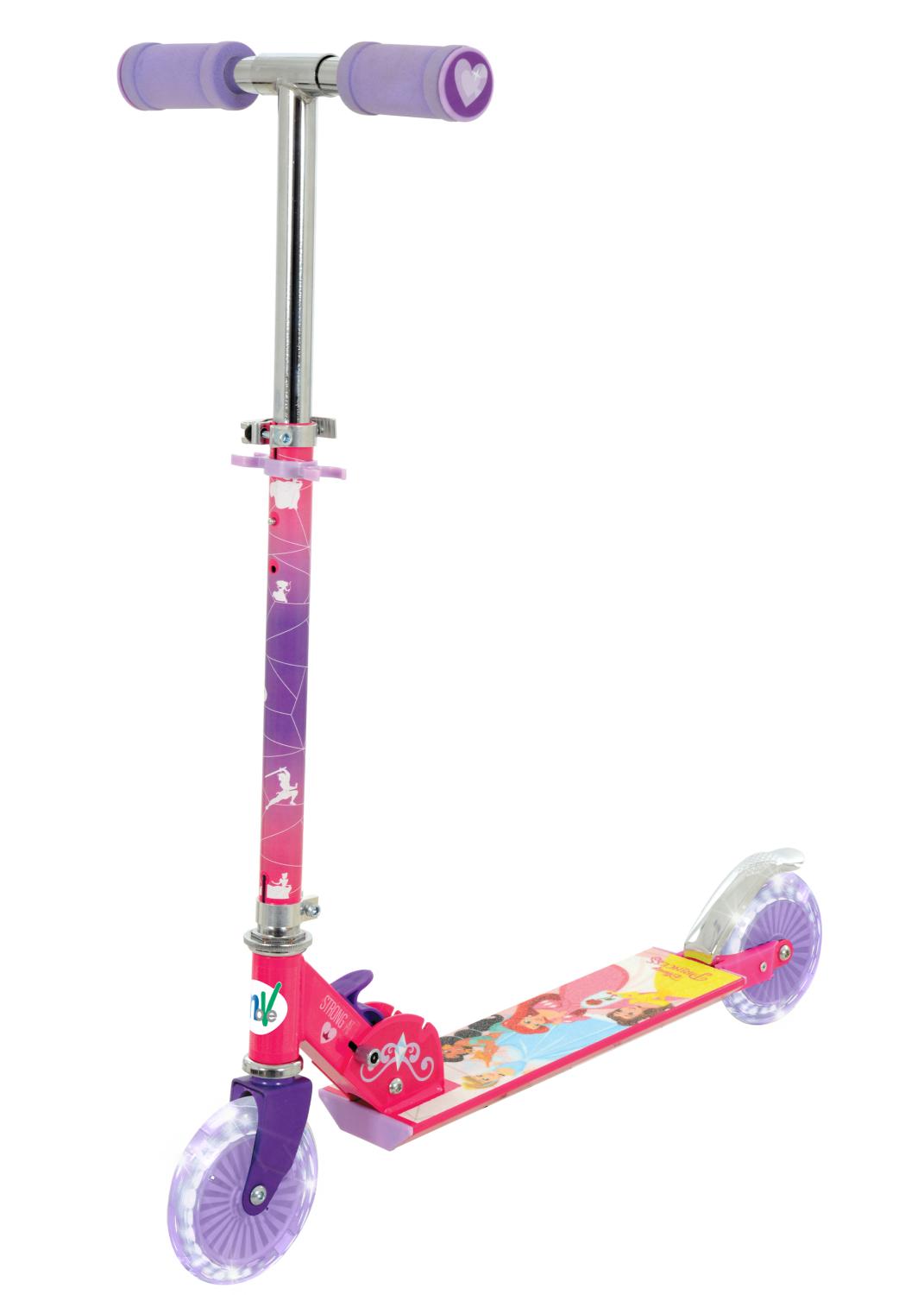 Disney Princess Kids Folding Inline Scooter With Motion-Activated Light-Up LED Wheels -  - Fagan Toys
