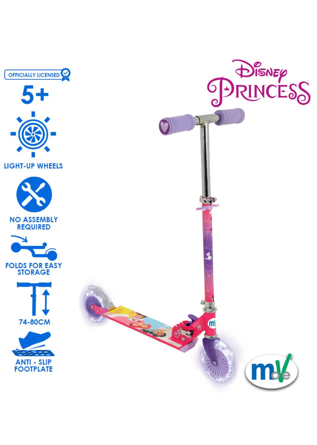 Disney Princess Kids Folding Inline Scooter With Motion-Activated Light-Up LED Wheels -  - Fagan Toys
