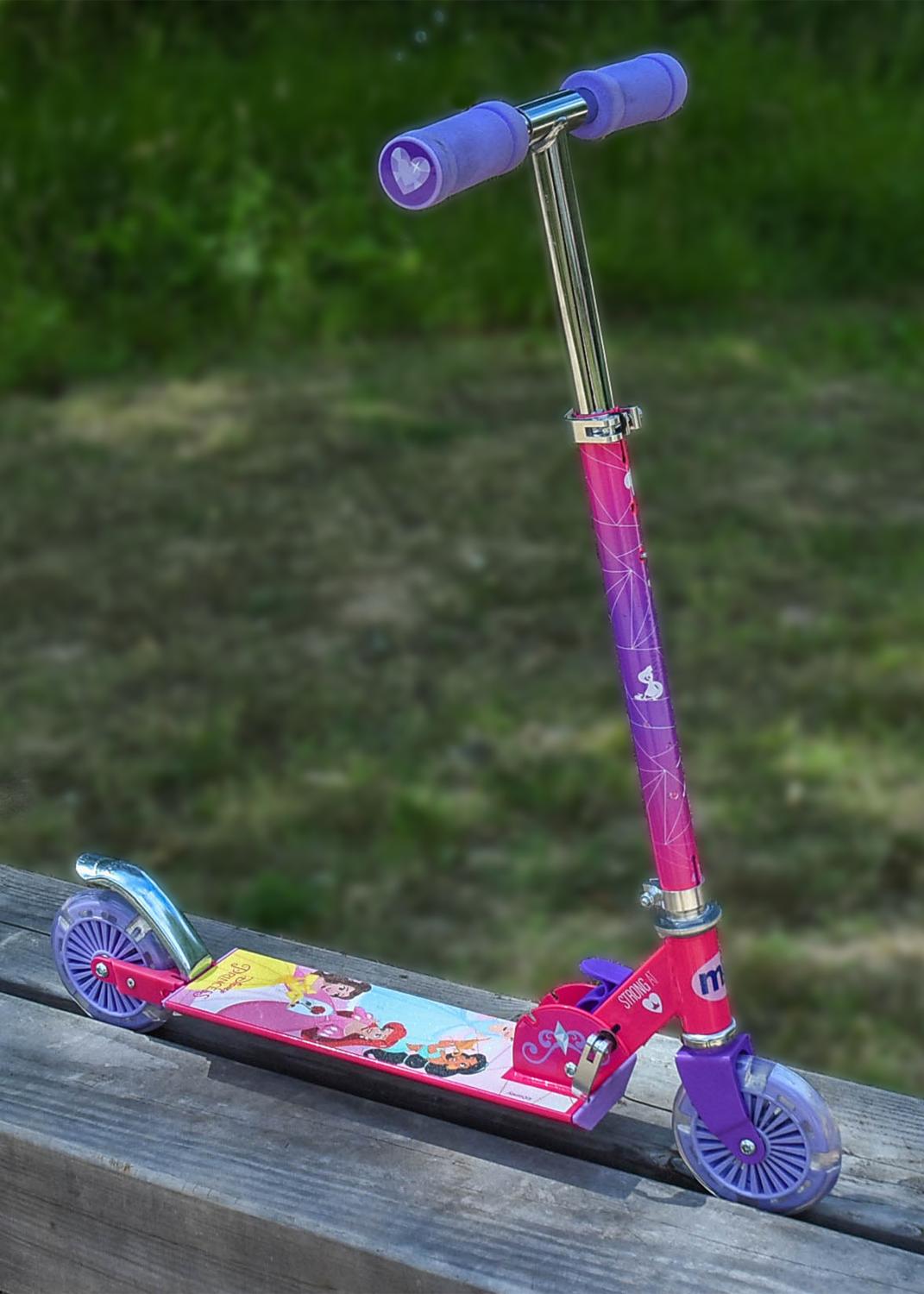Disney Princess Kids Folding Inline Scooter With Motion-Activated Light-Up LED Wheels -  - Fagan Toys