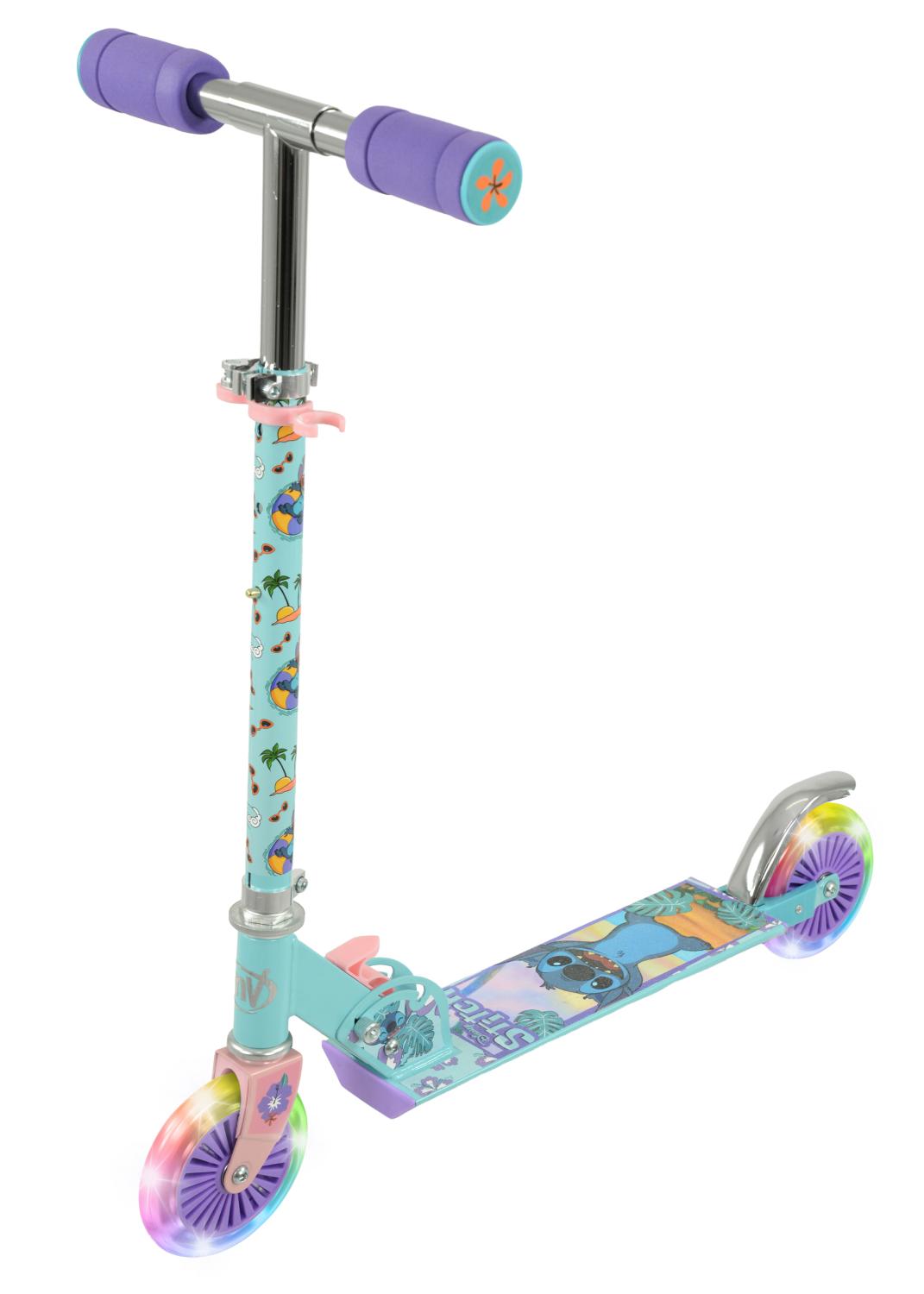 Stitch Kids Folding Inline Scooter With Motion-Activated Light-Up LED Wheels -  - Fagan Toys