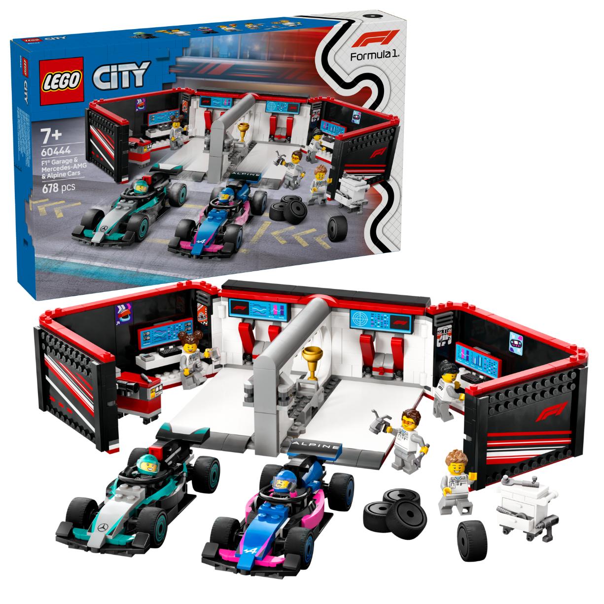 LEGO City F1 Garage & Mercedes-AMG & Alpine Cars Toy Playset 60444 - Lego - Fagan Toys