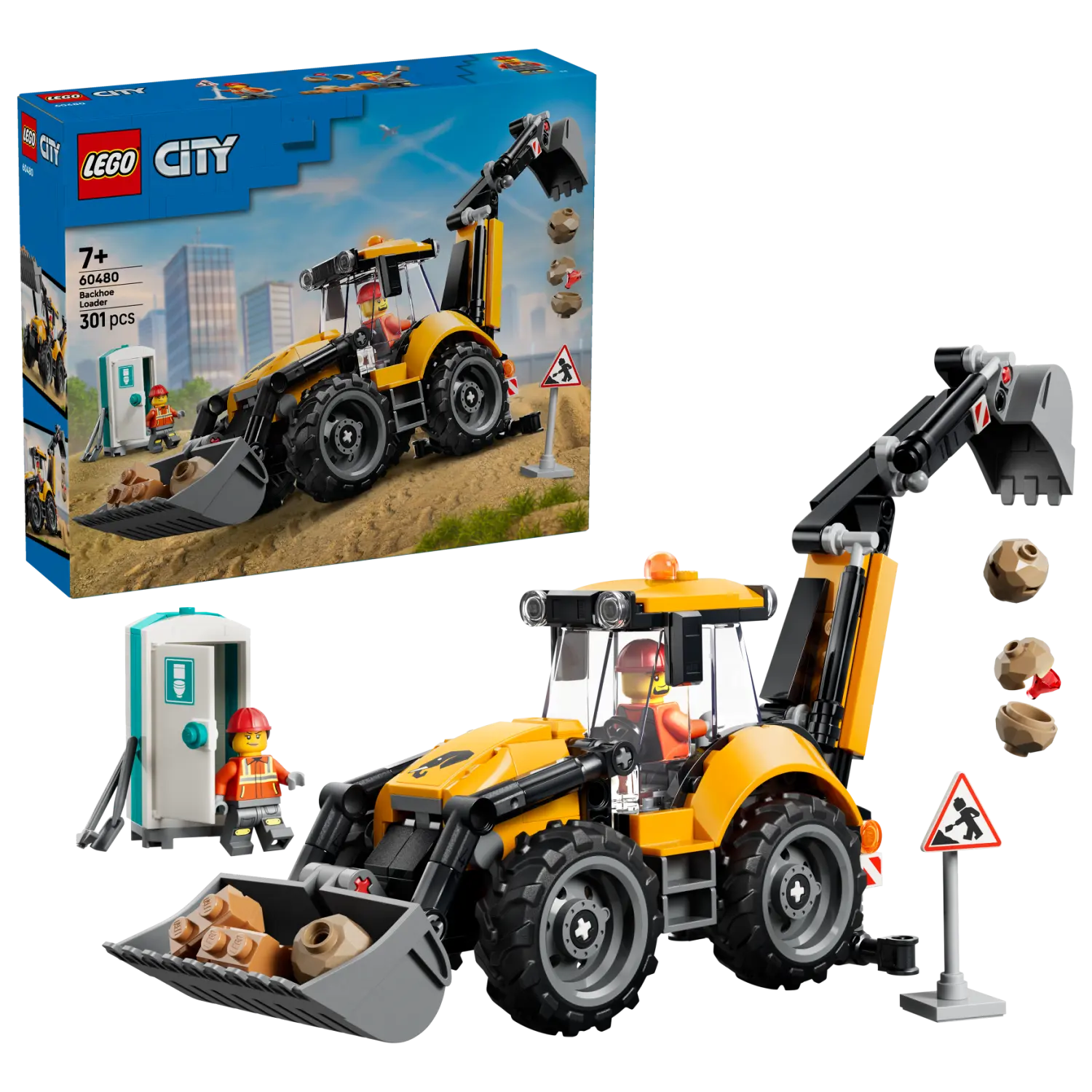 LEGO® City Yellow Backhoe Loader - Construction Toy 60480 -  - Fagan Toys