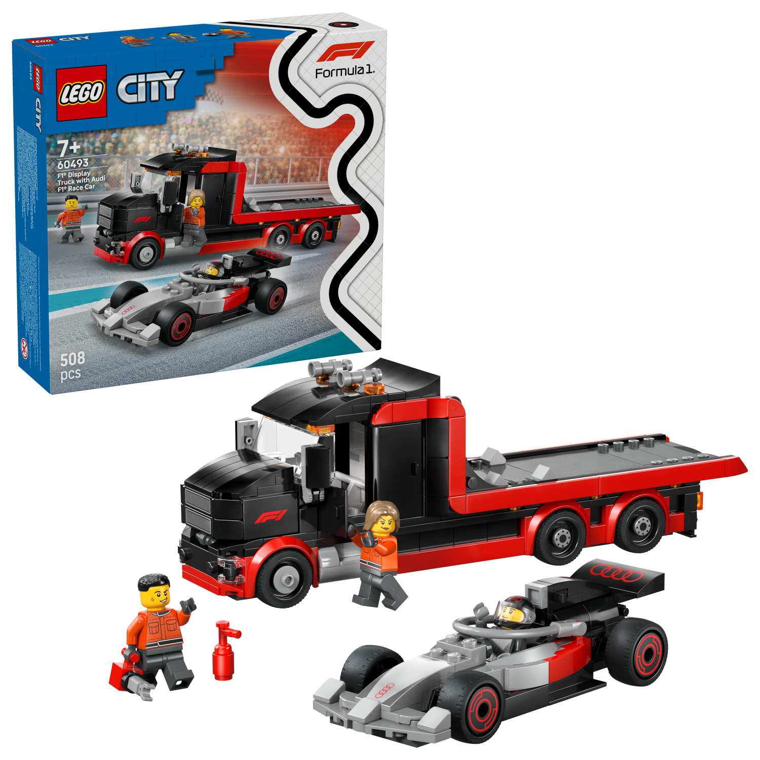 LEGO® City F1® Display Truck with Audi F1® Race Car Toy 60493 - Lego - Fagan Toys