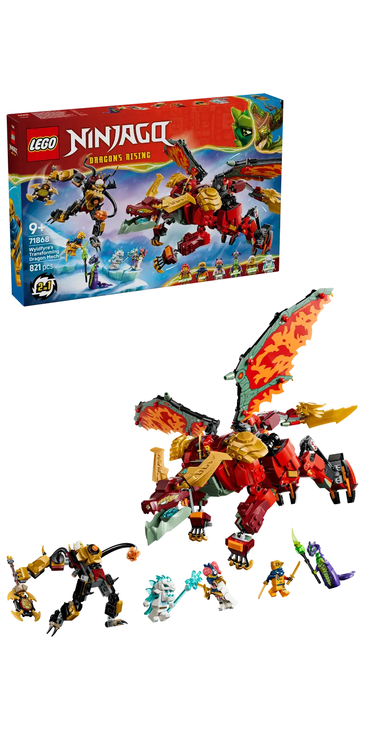 LEGO® NINJAGO® Wyldfyre's Transforming Dragon Mech 71868 -  - Fagan Toys
