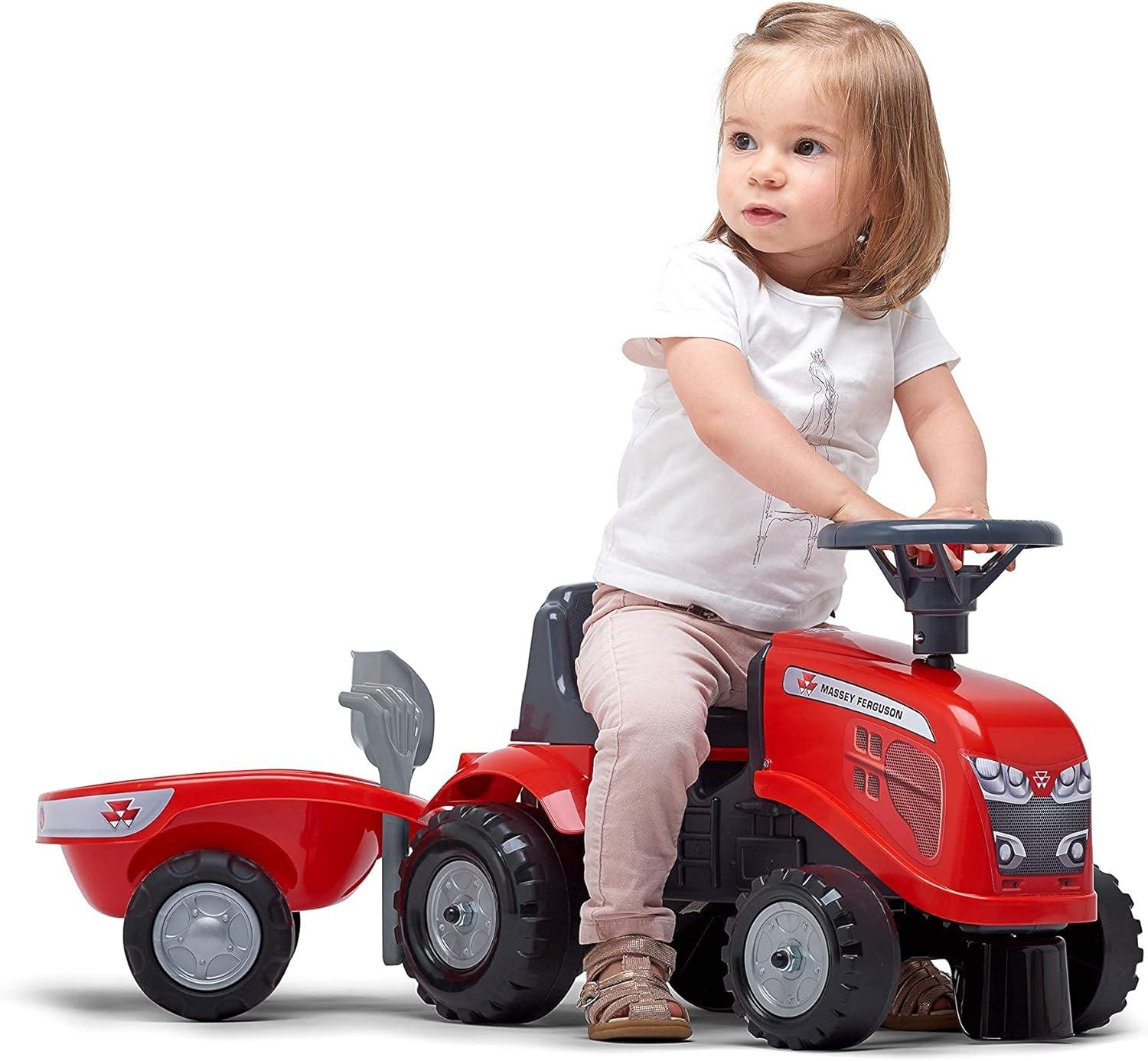 Falk Baby Massey Ferguson Tractor Carrier with Trailer -  - Fagan Toys