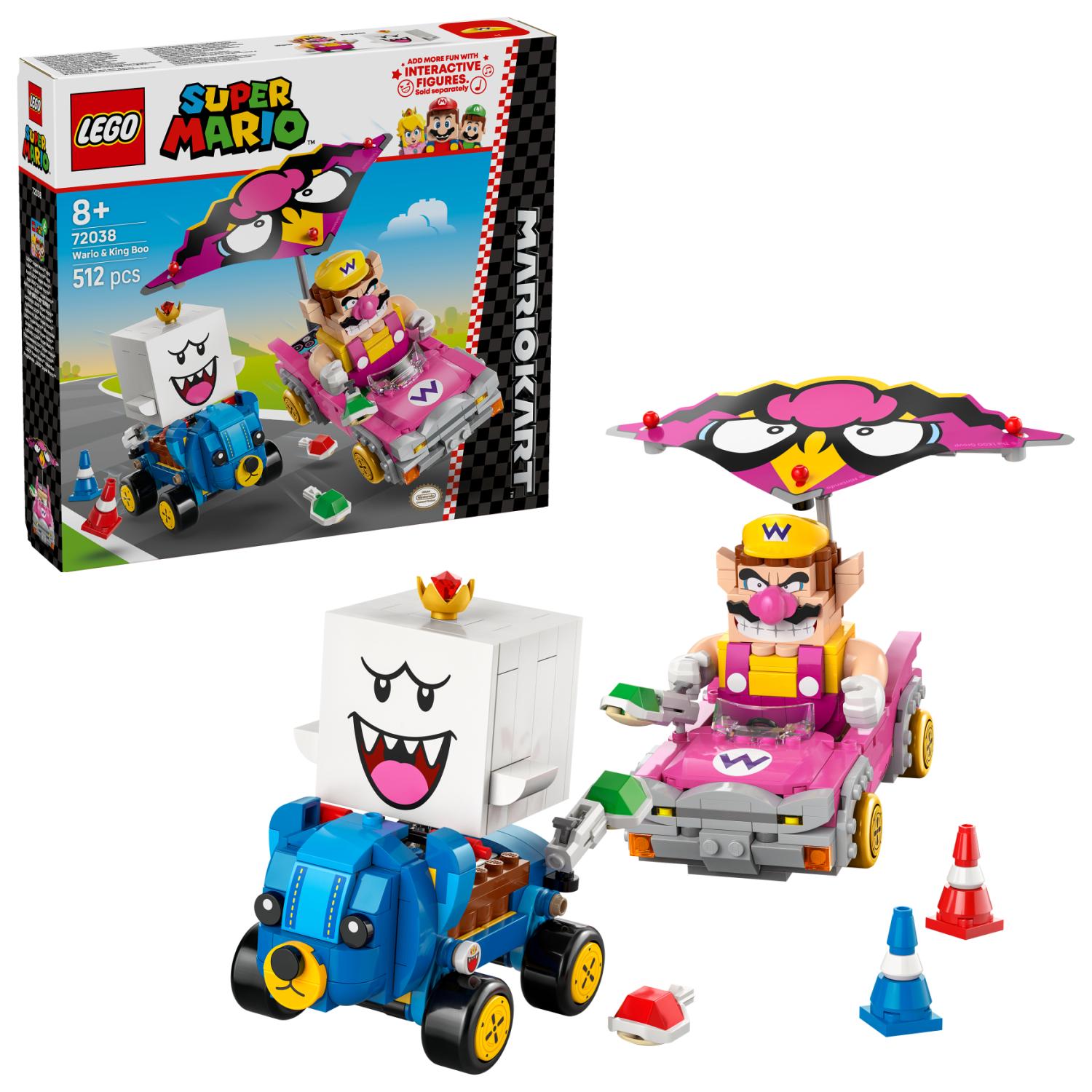 LEGO Super Mario: Mario Kart \u2013 Wario & King Boo Figures and 2 Karts 72038