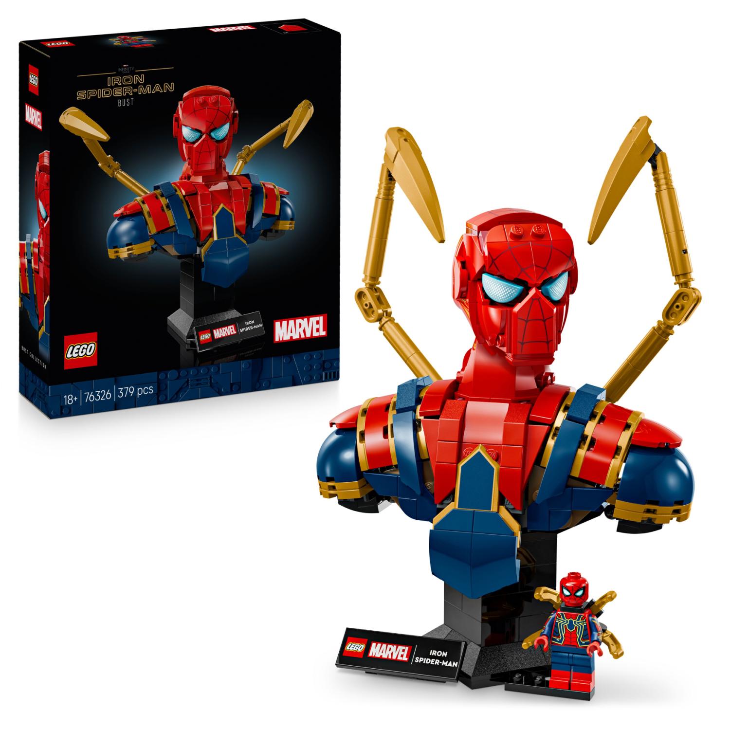 LEGO Marvel Iron Spider-Man Bust Collectible Adult Building Set 76326 - Toymaster - Fagan Toys