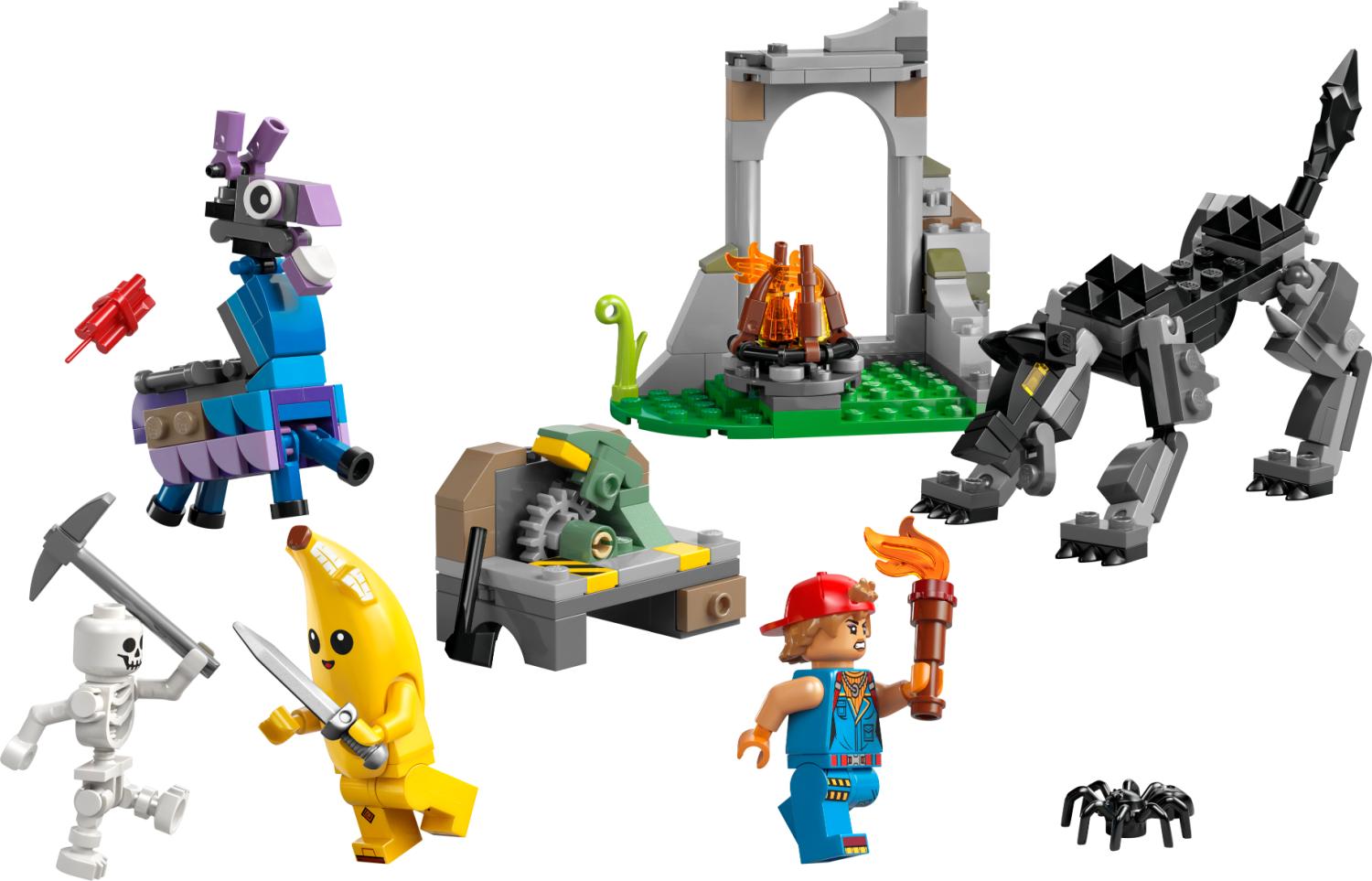 LEGO Fortnite Peely & Sparkplug\u2019s Camp Video Game Building Set 77075