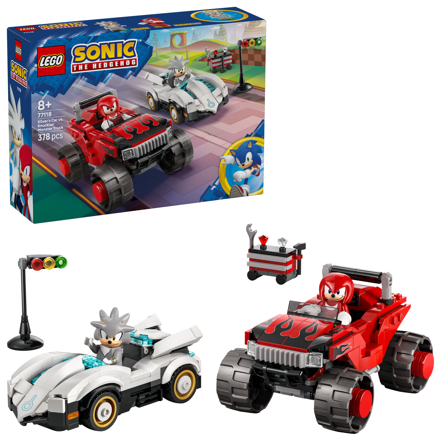 LEGO Sonic the Hedgehog Silver’s Car vs. Knuckles’ Monster Truck 77118 - Lego - Fagan Toys