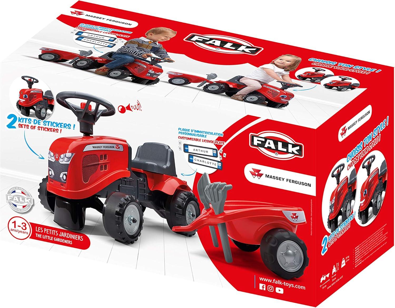 Falk Baby Massey Ferguson Tractor Carrier with Trailer -  - Fagan Toys