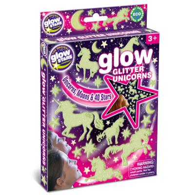 The Original Glow Glitter Unicorns Glow-in-the-Dark Stickers -  - Fagan Toys