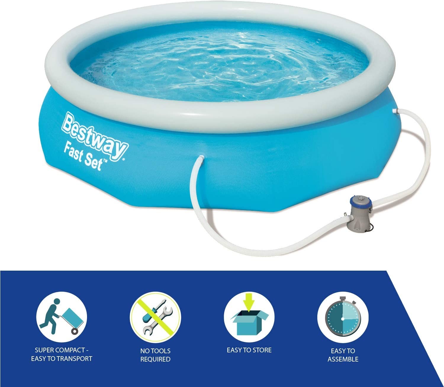 Bestway 10ft Fast Set Pool with Filter Pump