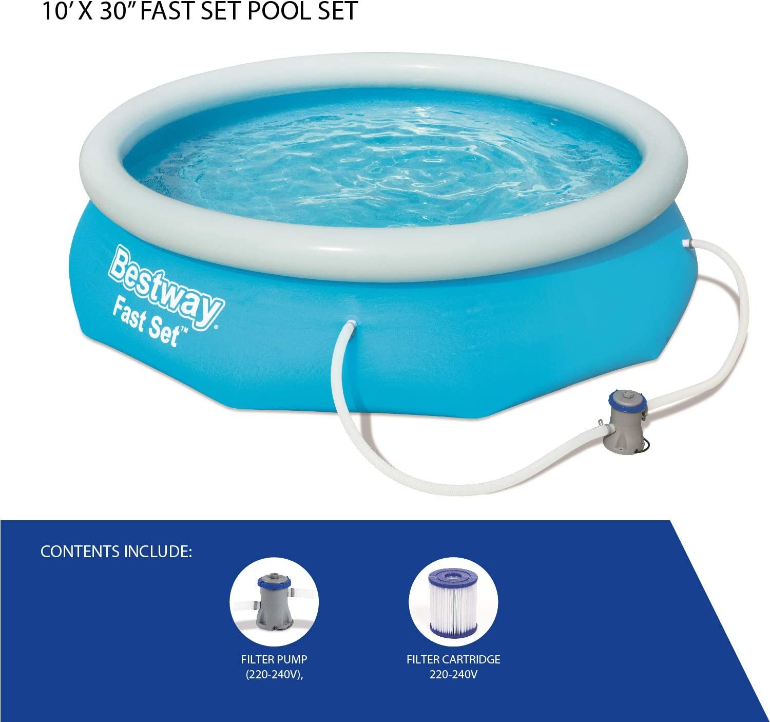 Bestway 10ft Fast Set Pool with Filter Pump