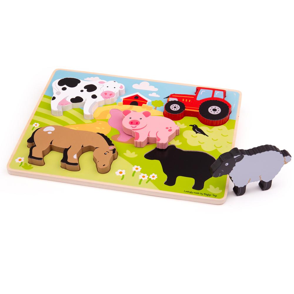 Bigjigs Toys Chunky Lift Out Farm Puzzle - Bigjigs - Fagan Toys