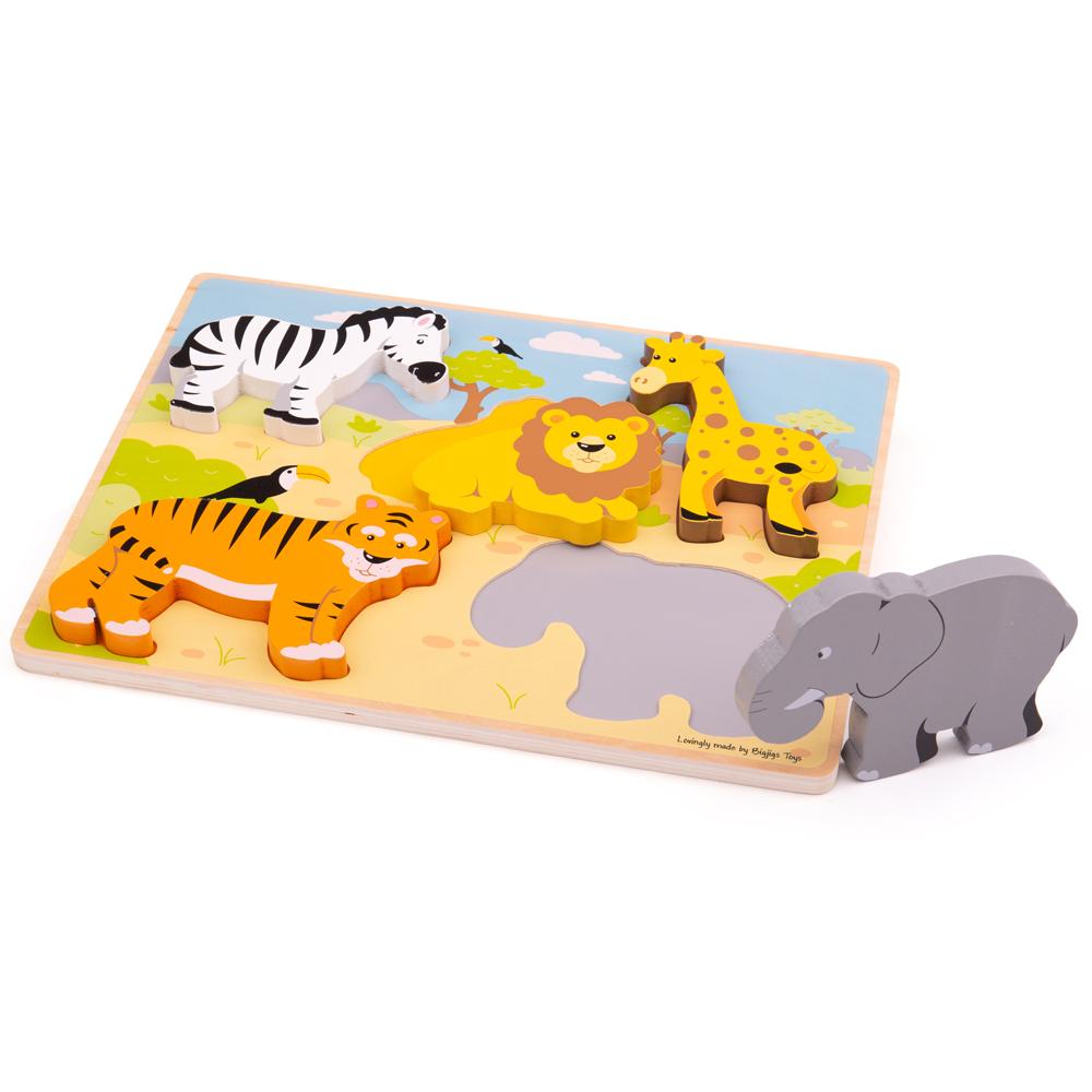 Bigjigs Toys Chunky Lift Out Safari Puzzle - Bigjigs - Fagan Toys