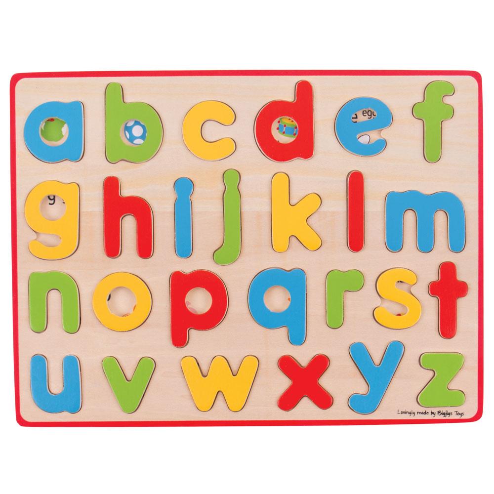 Bigjigs Toys Inset Puzzle - Lowercase Alphabet Wooden Learning - Bigjigs - Fagan Toys