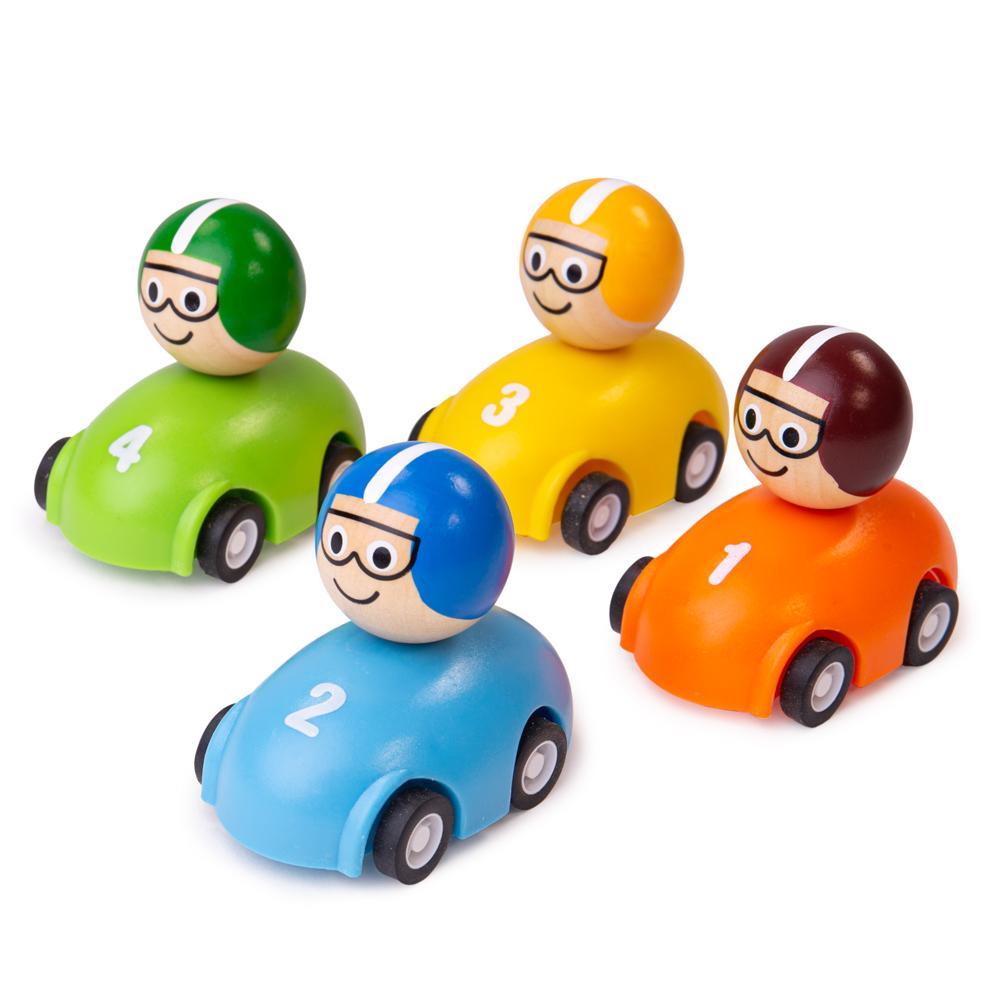 Bigjigs Toys Pull Back Racing Car - Wooden Vehicle Set - Bigjigs - Fagan Toys