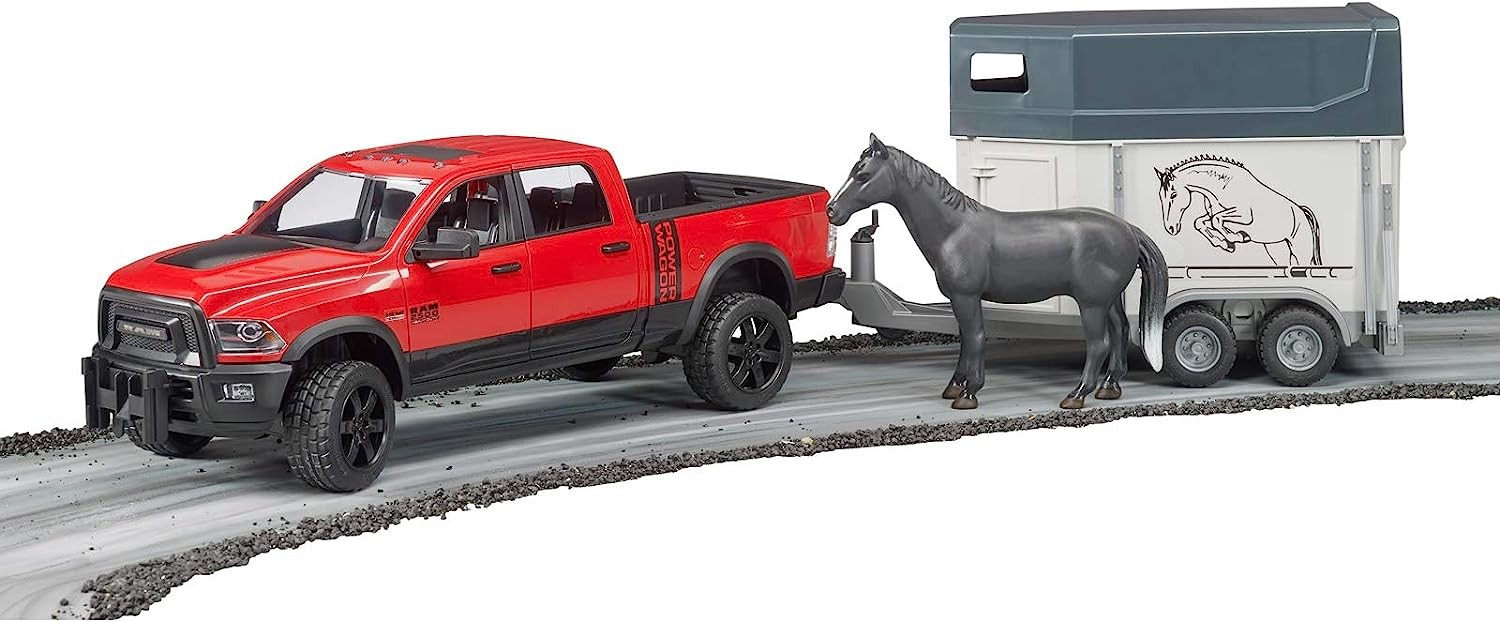 Bruder Wagon With Horse Trailer & 1 Horse