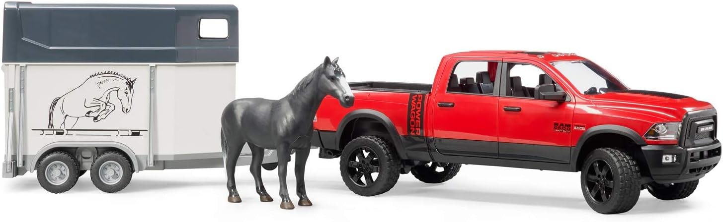 Bruder Wagon With Horse Trailer & 1 Horse