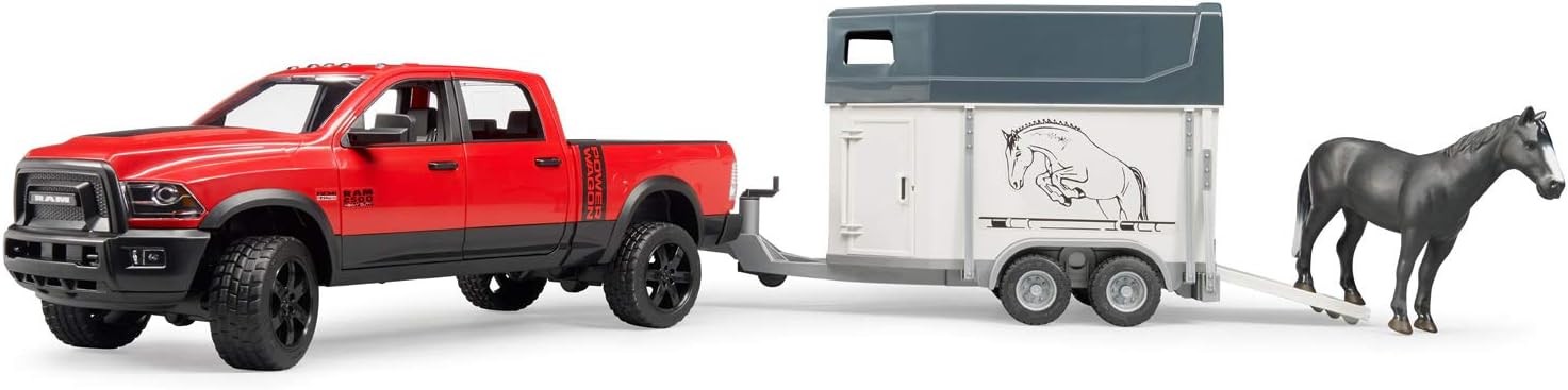 Bruder Wagon With Horse Trailer & 1 Horse - Toymaster - Fagan Toys
