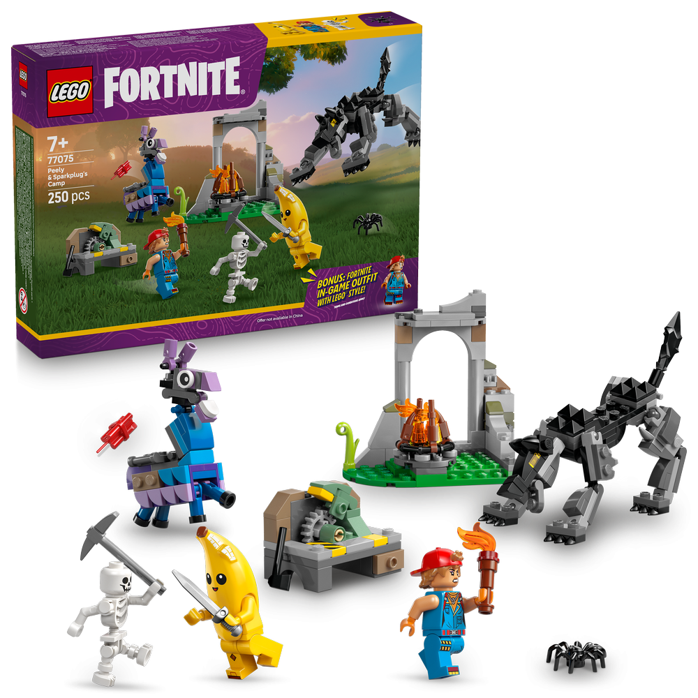 LEGO Fortnite Peely & Sparkplug’s Camp Video Game Building Set 77075 - Lego - Fagan Toys