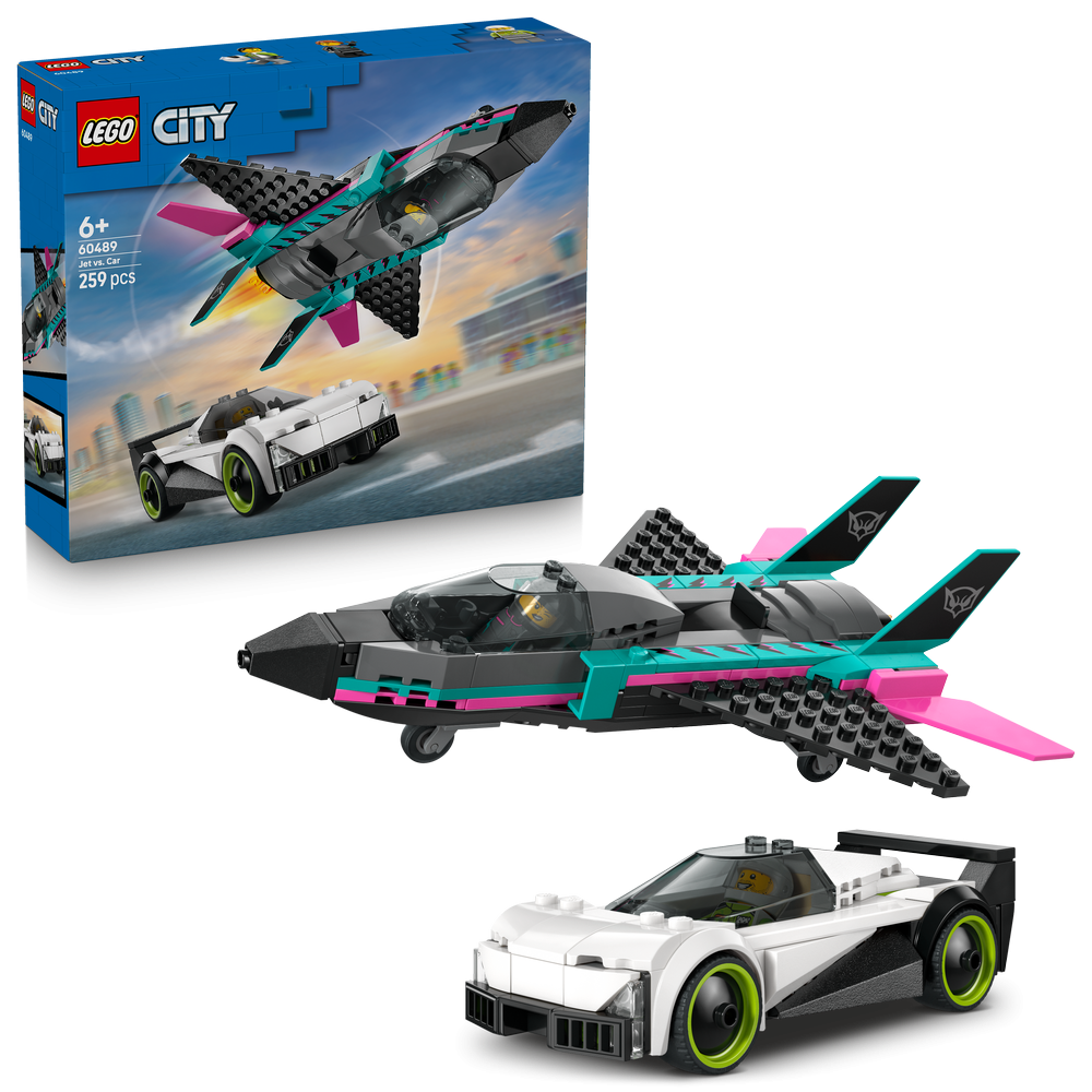 LEGO City Jet vs. Car – Toy Cars and Jet Toy Playset - 60489 - Lego - Fagan Toys