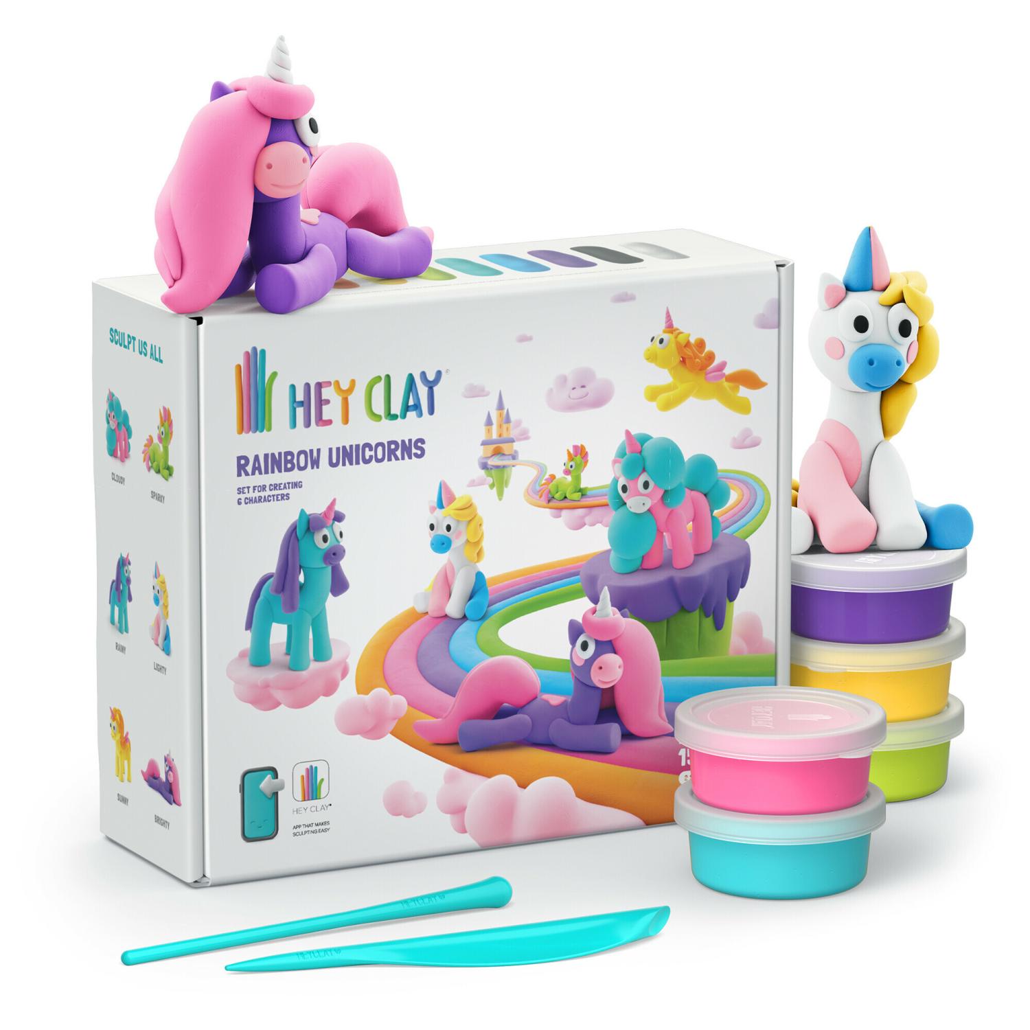 Hey Clay Sculpting Set Rainbow Unicorns - Toymaster - Fagan Toys