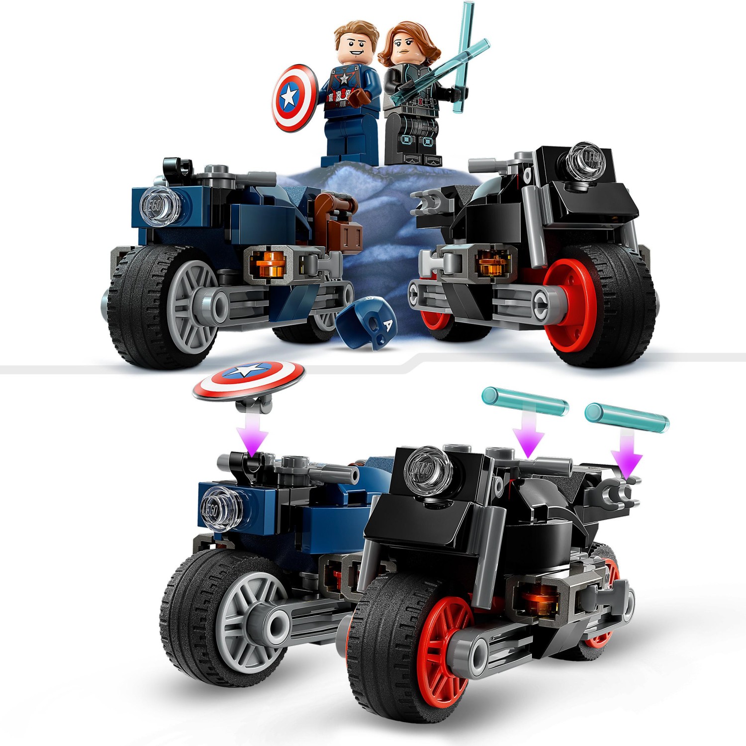 LEGO Marvel Black Widow & Captain America Motorcycles LEGO Marvel Black Widow & Captain America Motorcycles