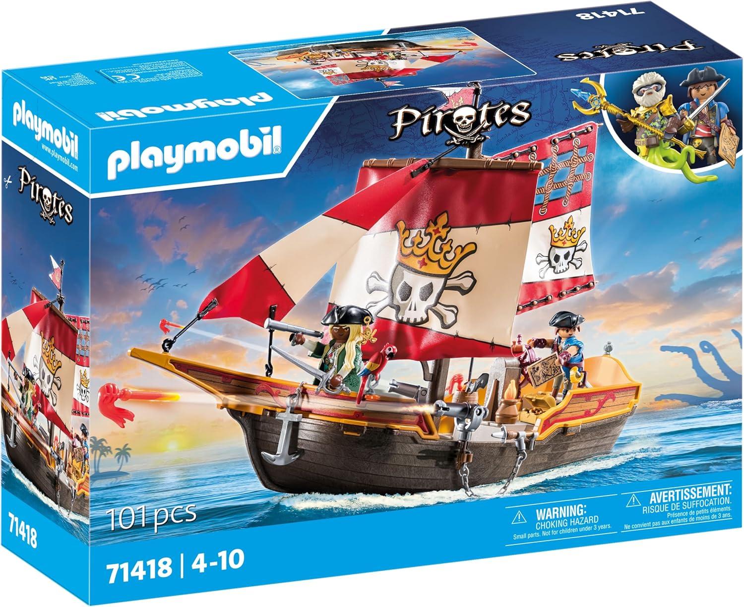 Playmobil Pirates 71418 Pirate Ship 101 Piece Set - Toymaster - Fagan Toys