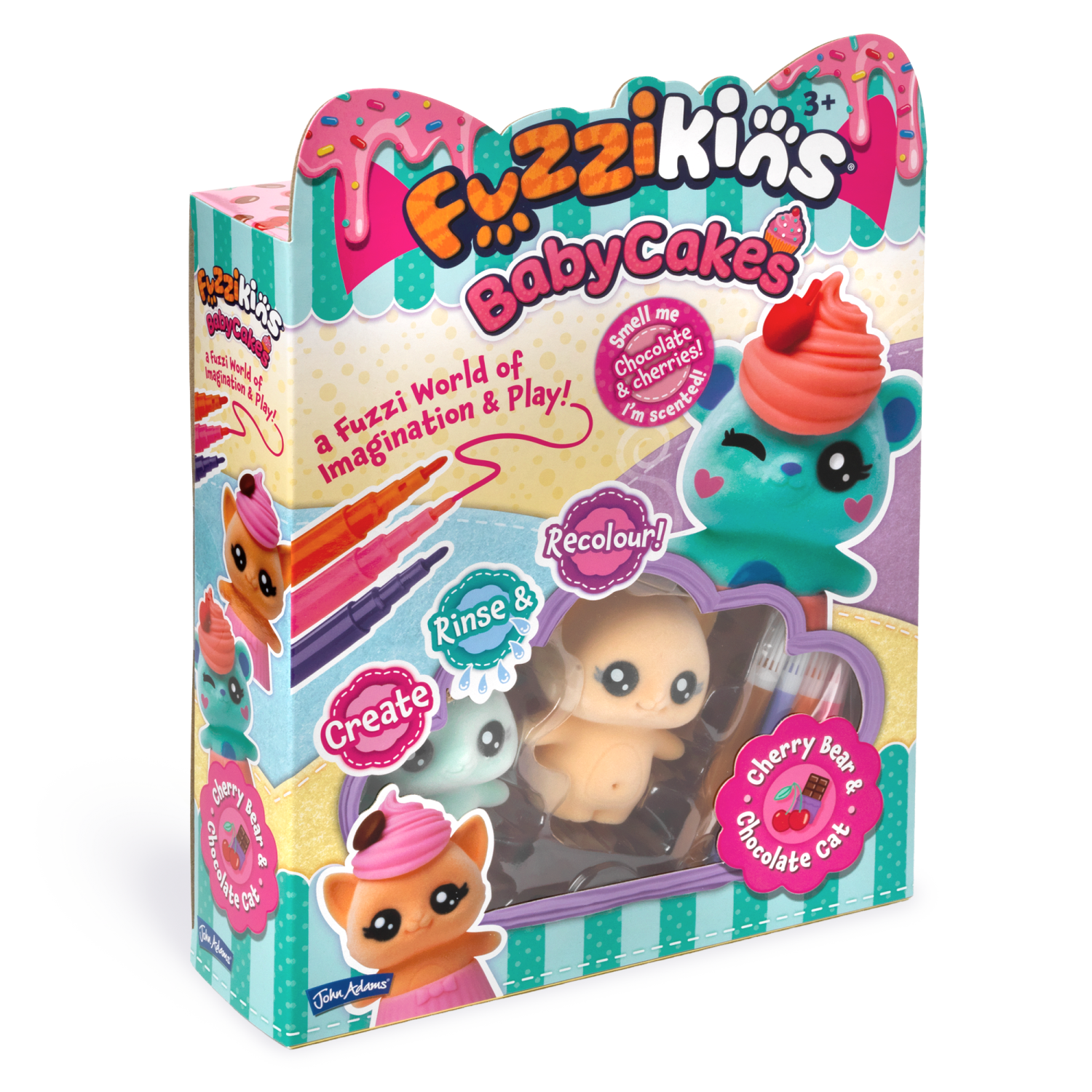 Fuzzikins Baby Cakes Chocolate and Cherry Cupcakes (Cherry Bear & Chocolate Cat) -  - Fagan Toys