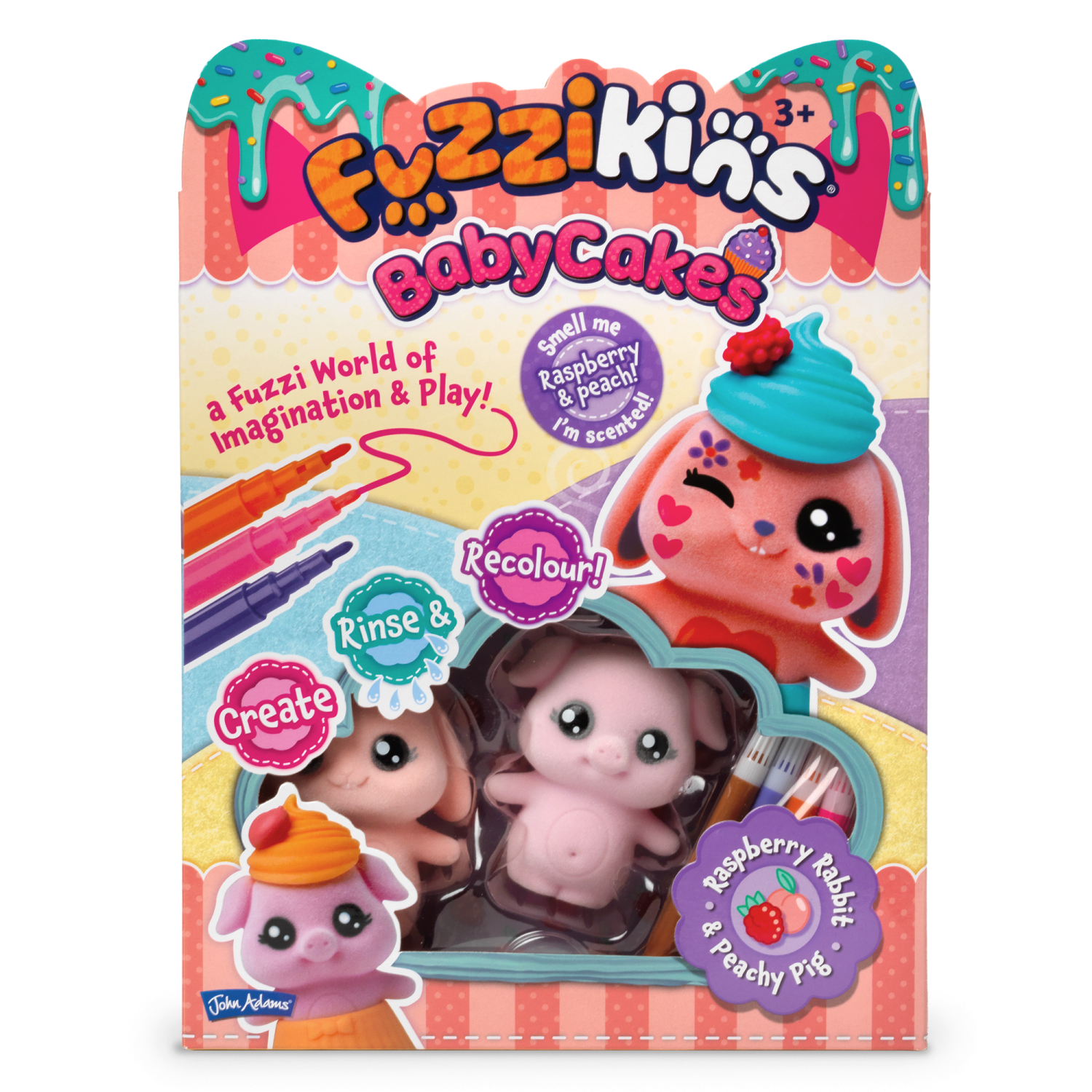 Fuzzikins Baby Cakes Peach Melba Cakes (Peachy Piggy & Raspberry Rabbit) -  - Fagan Toys