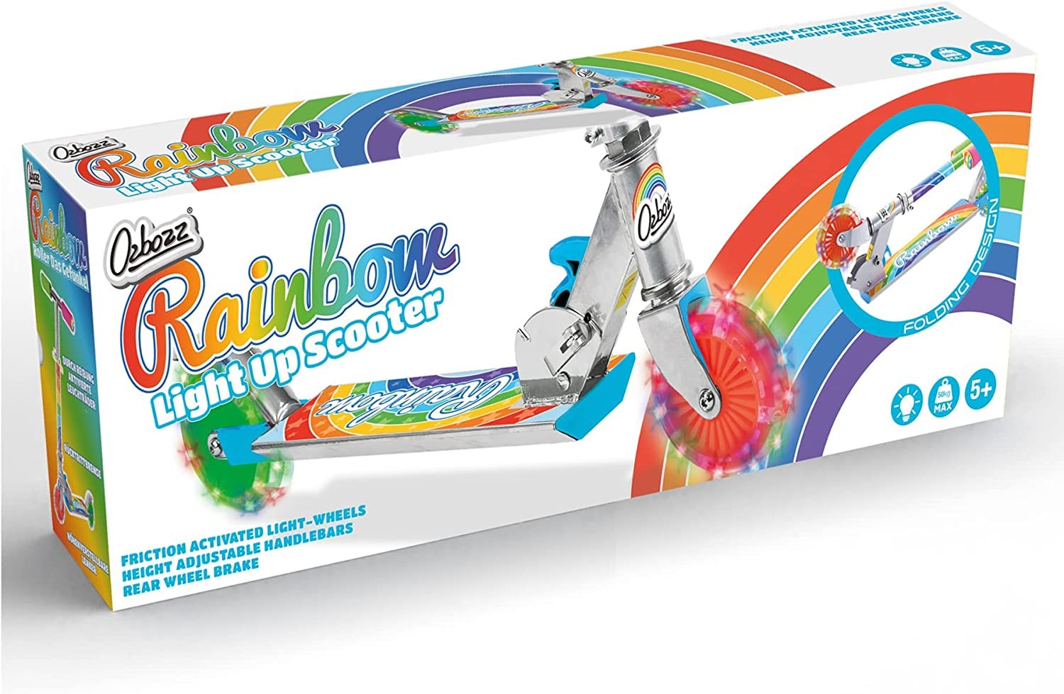 Rainbow Scooter with Flashing Wheels Rainbow Scooter with Flashing Wheels