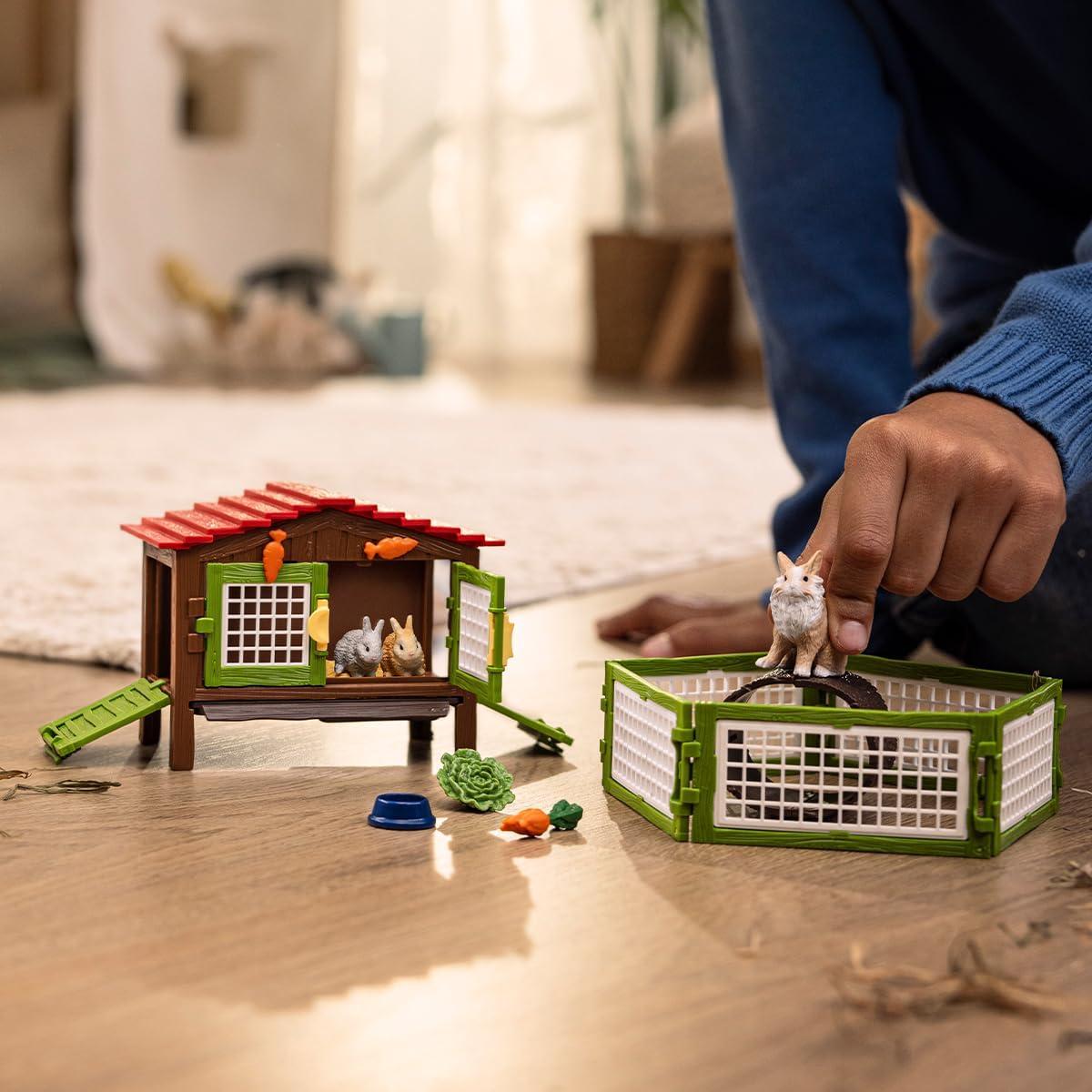 Schleich Farm World Rabbit Hutch Playset with Accessories 42728