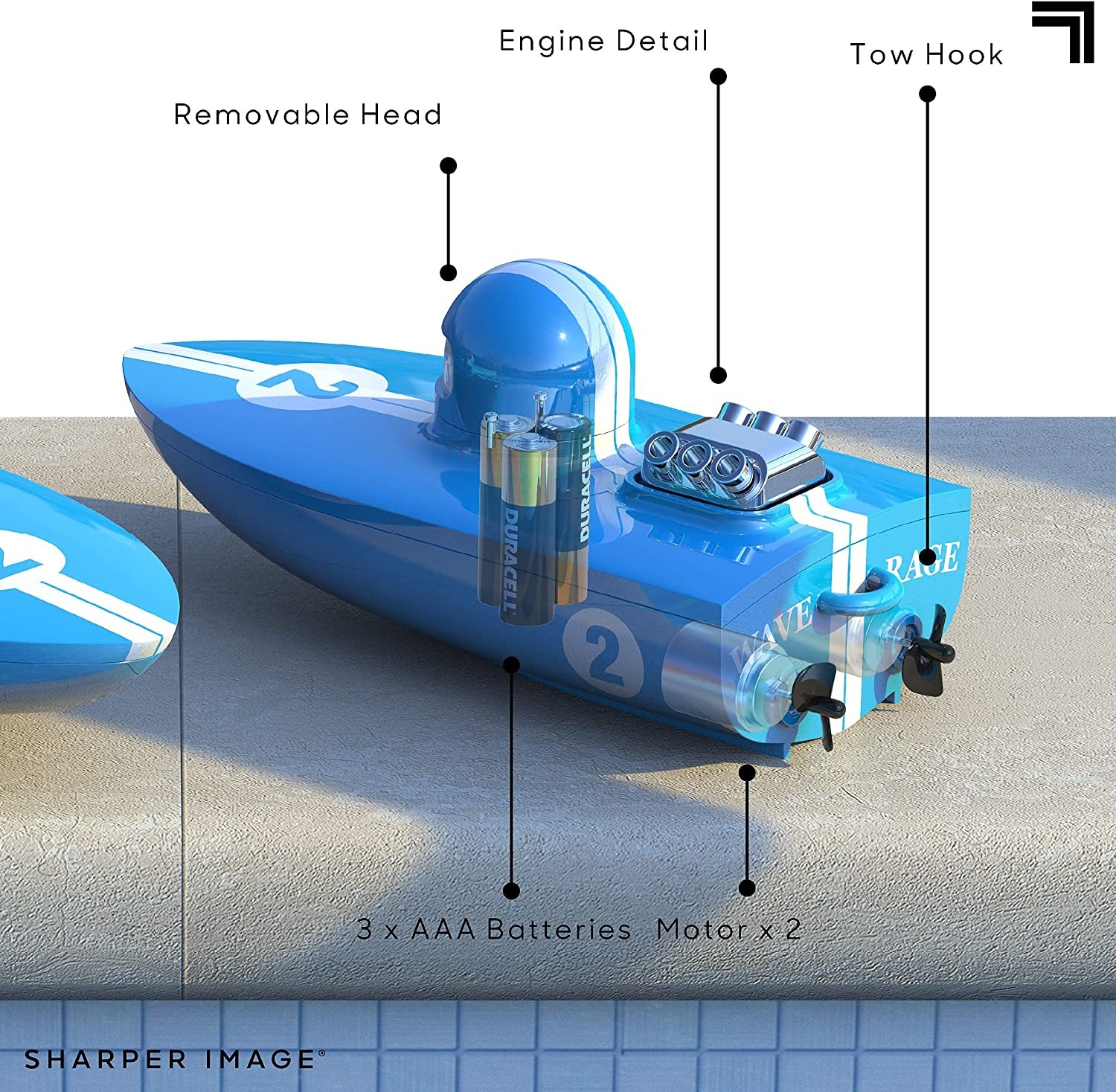 Sharper Image Remote Control Wave Rage, Speed Boat