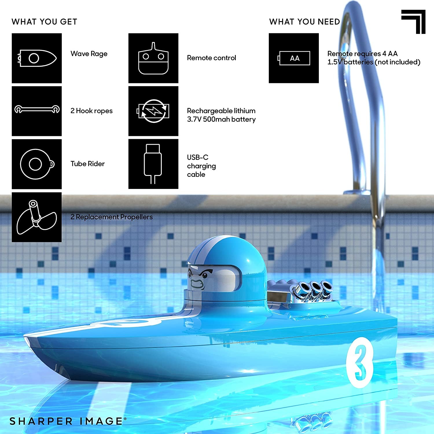 Sharper Image Remote Control Wave Rage, Speed Boat