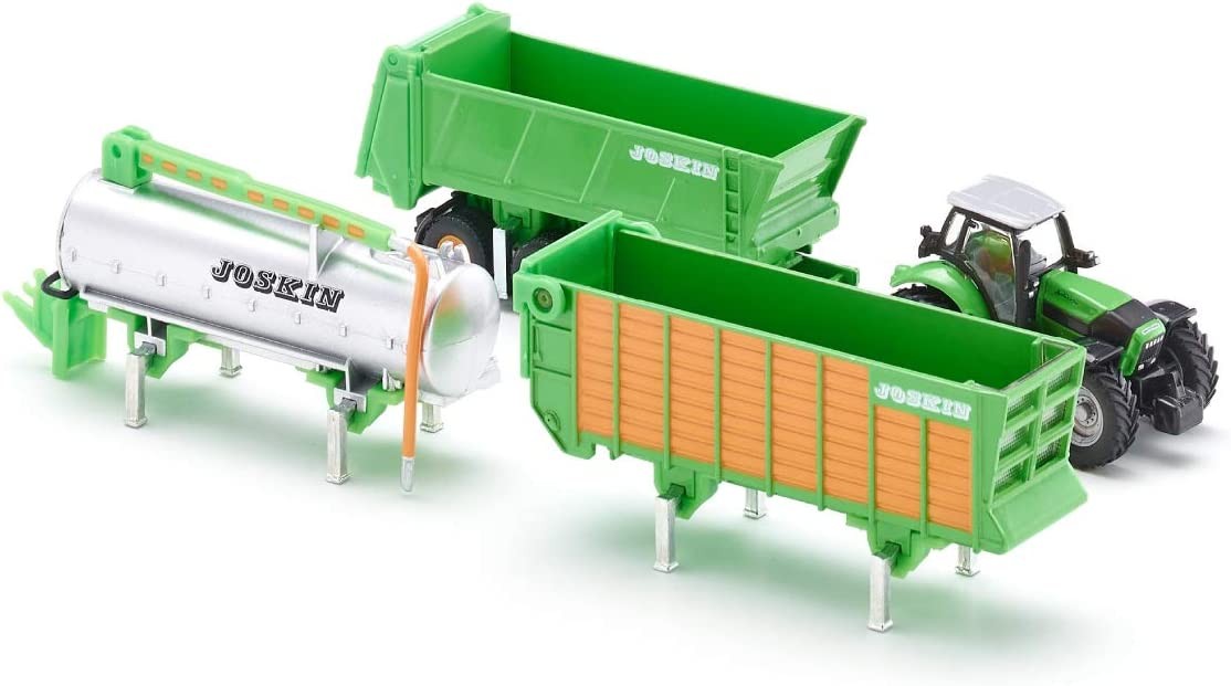 Siku Deutz-Fahr with 3 Pce Joskin Trailer Set