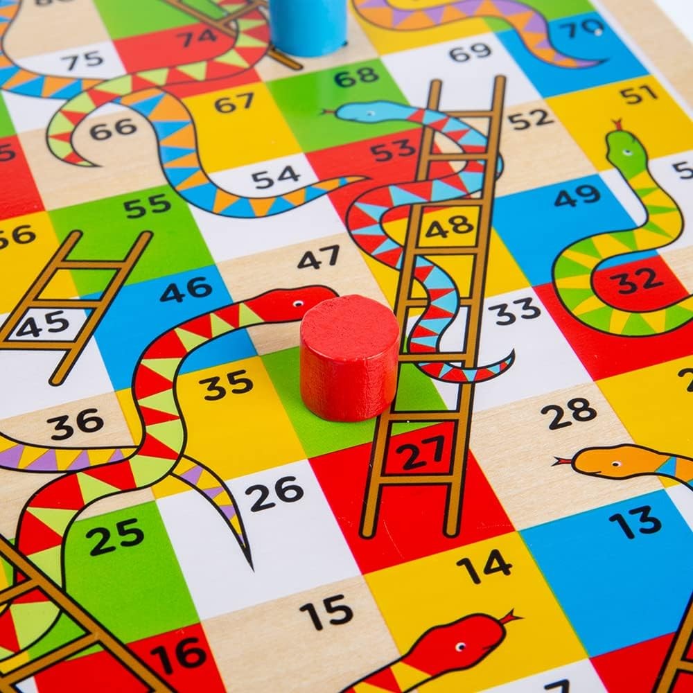 Bigjigs Toys Traditional Snakes and Ladders Game Bigjigs Toys Traditional Snakes and Ladders Game