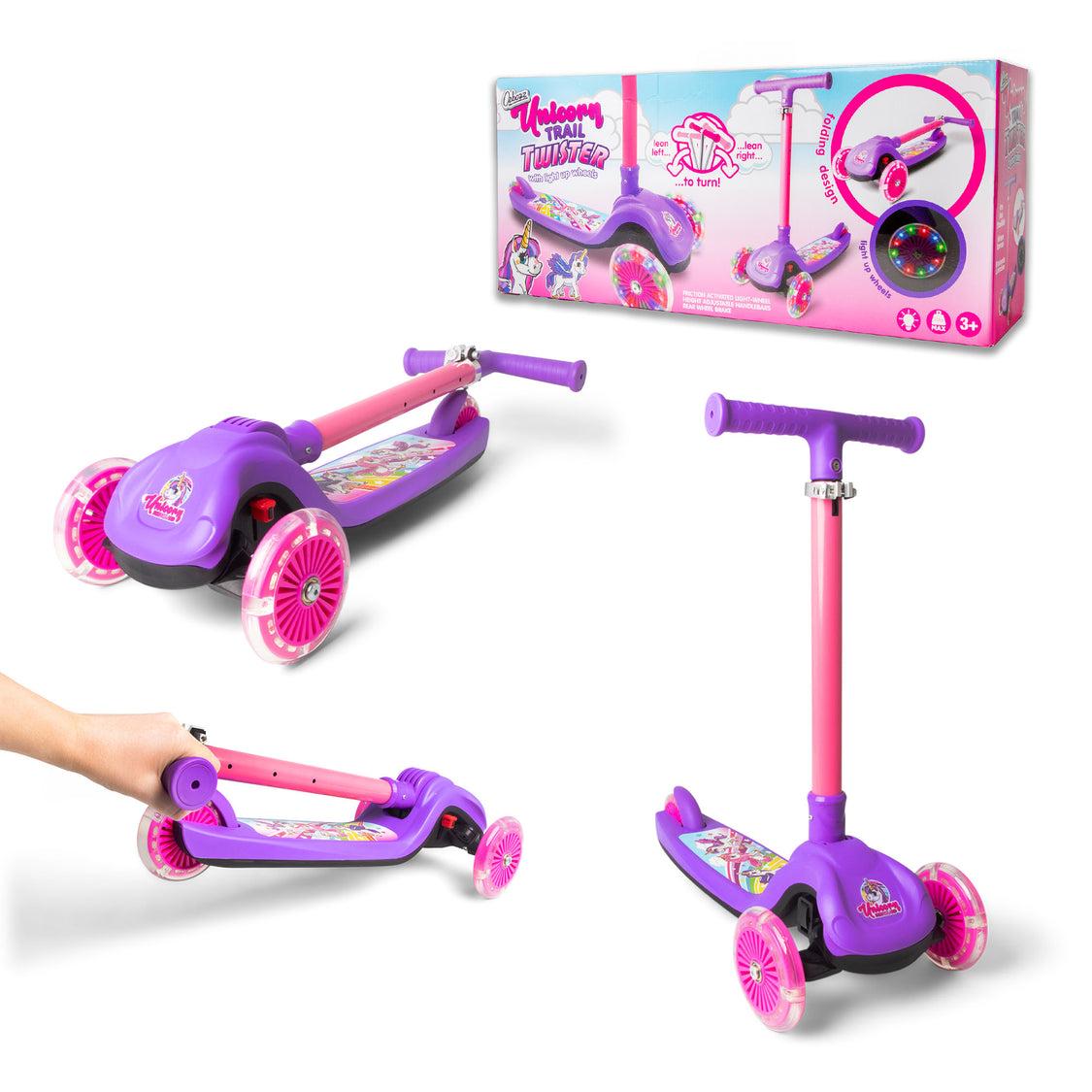 Unicorn Trail Twist Folding Light Up Scooter -  - Fagan Toys