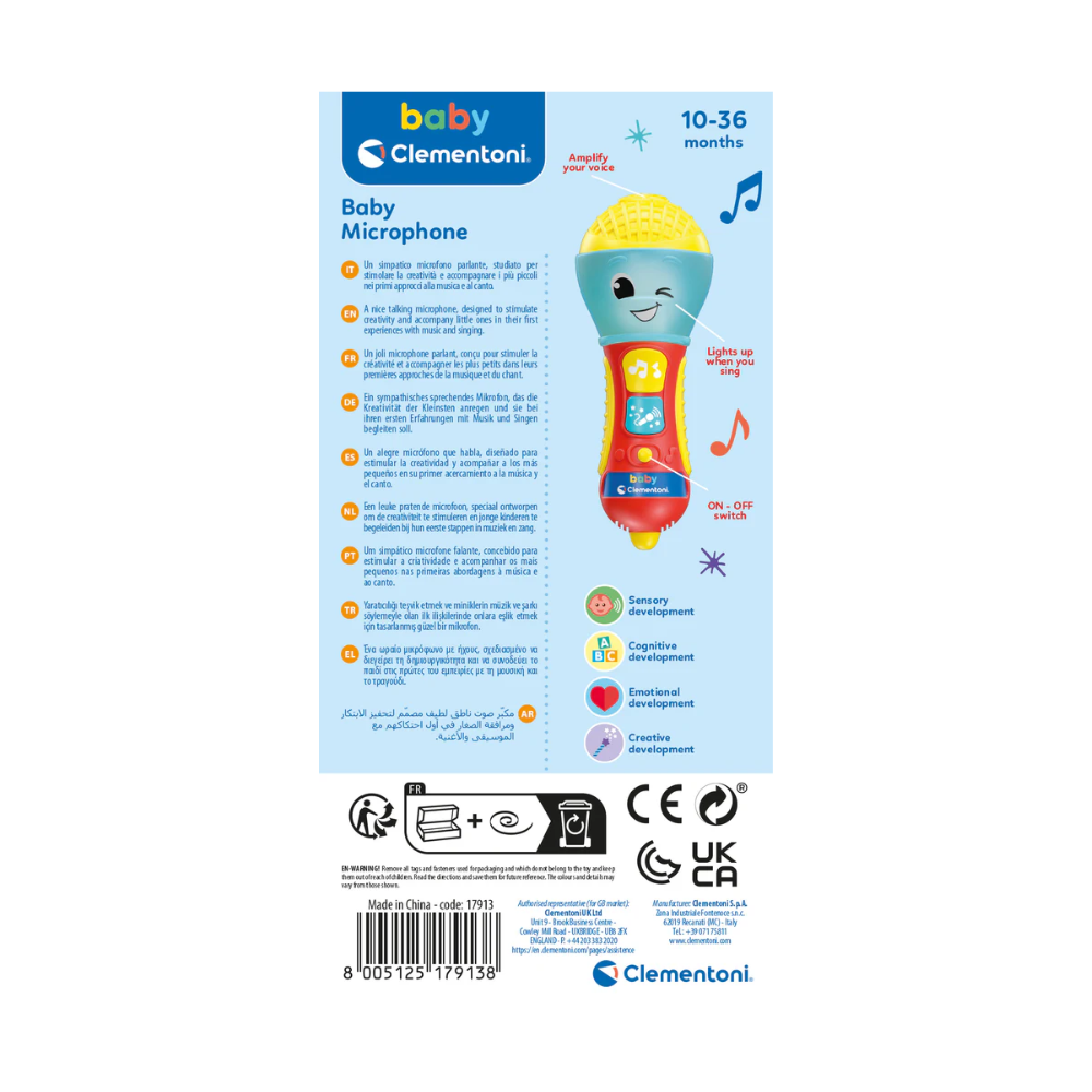 Clementoni Baby Microphone - Toymaster - Fagan Toys