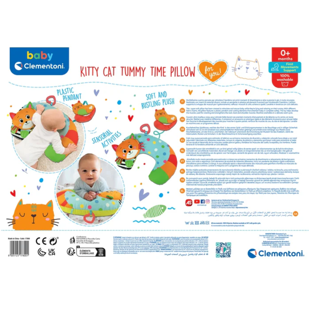 Clementoni Baby Tummy Time Pillow Kitty Cat - Toymaster - Fagan Toys