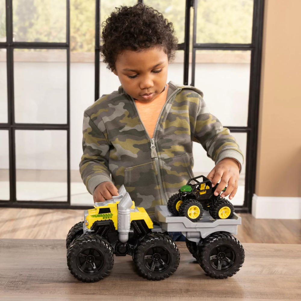 John Deere Monster Treads Roaring Rev Up Hauler - Toymaster - Fagan Toys