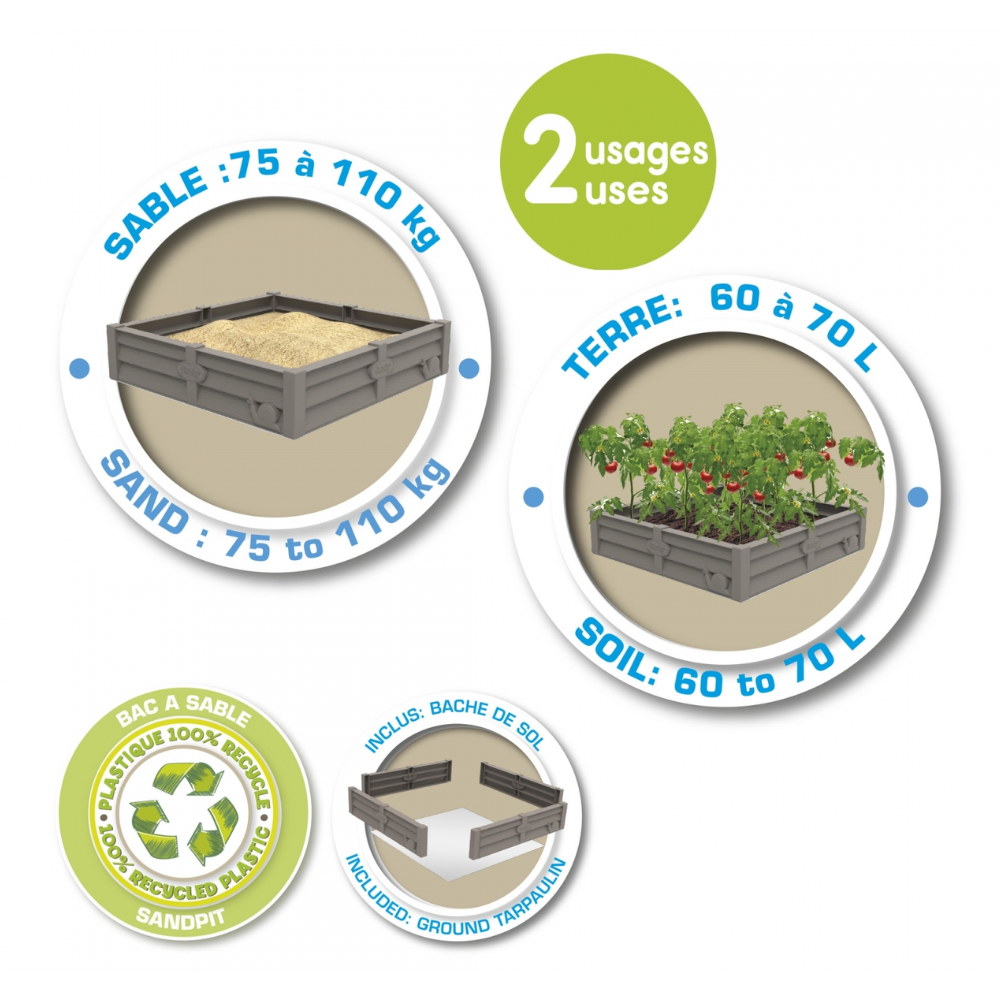 Square Garden Sand Pit - Toymaster - Fagan Toys