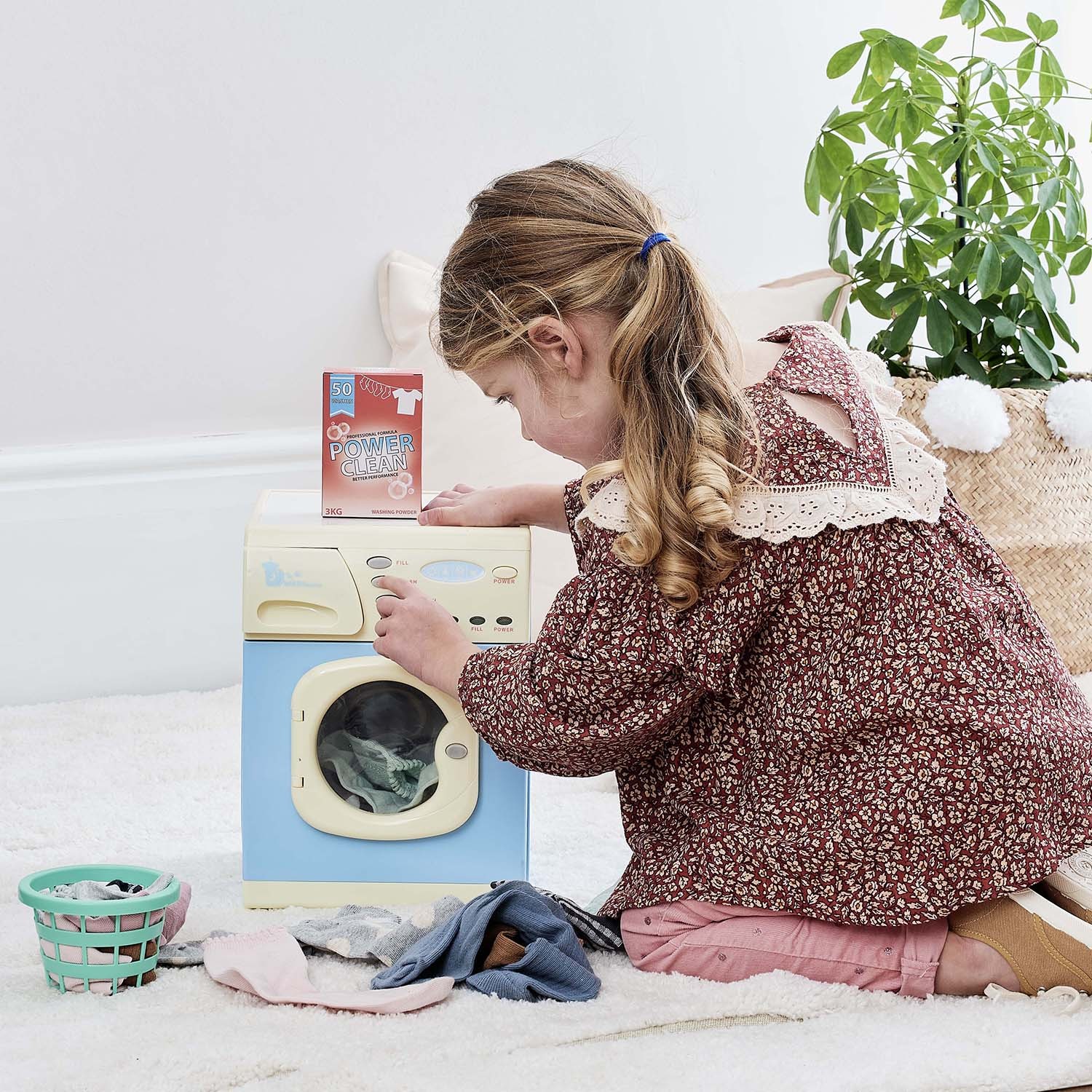 Electronic Toy Washing Machine Blue