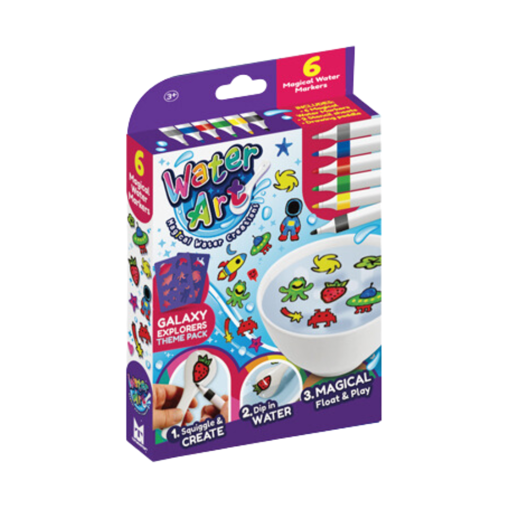 Water Art 6 Pack Assorted - Fairy Garden/Safari Adventure/Galaxy Explorers - Toymaster - Fagan Toys