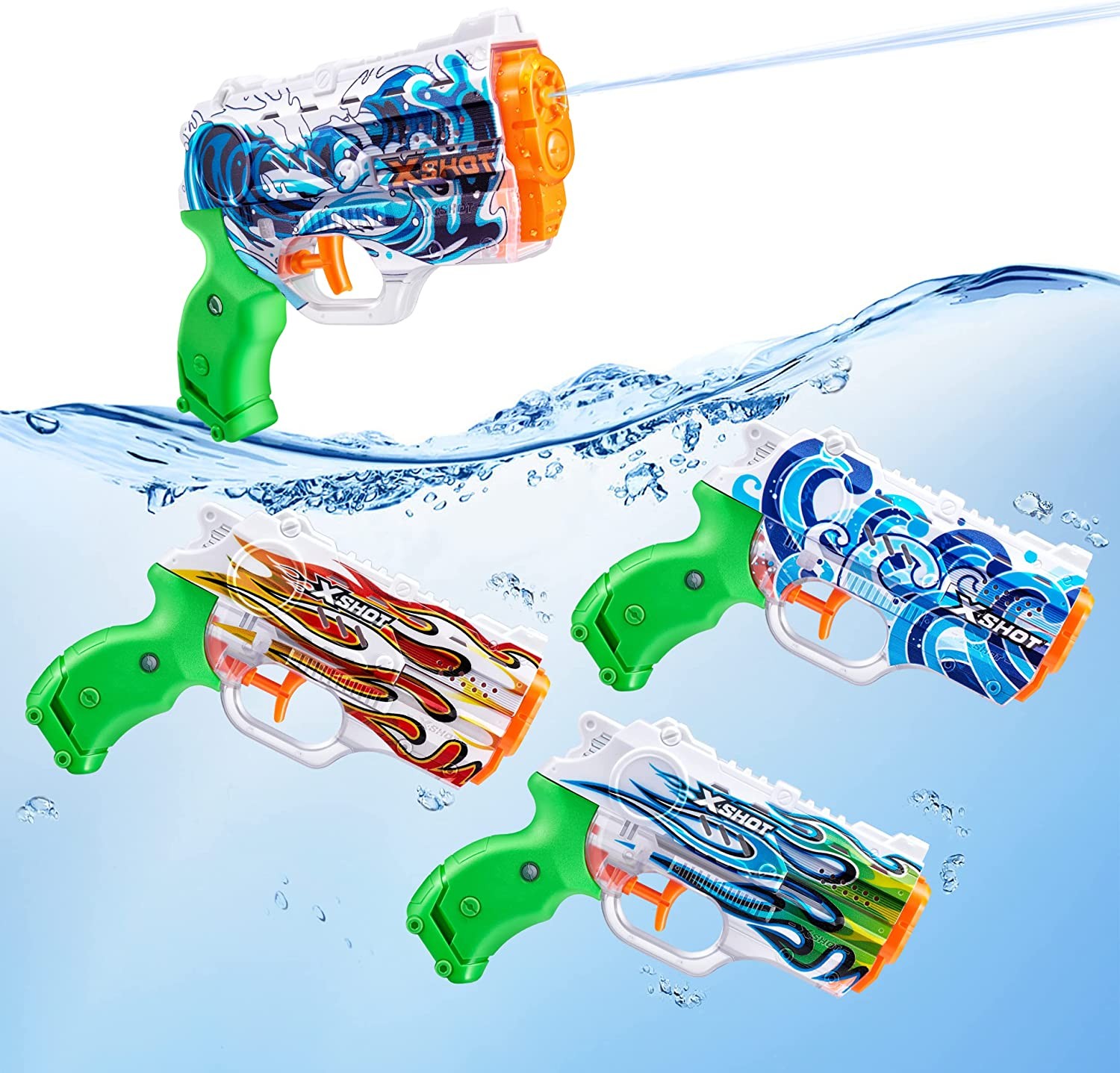 X-Shot Skins Water Guns Fast Fill (4 Pack)