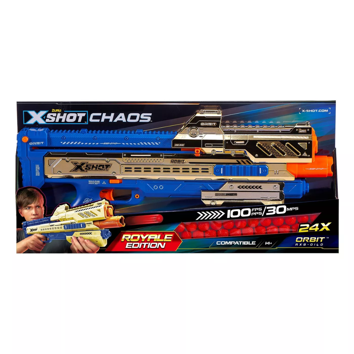 X-Shot Chaos Golden Orbit Blaster Royale Edition