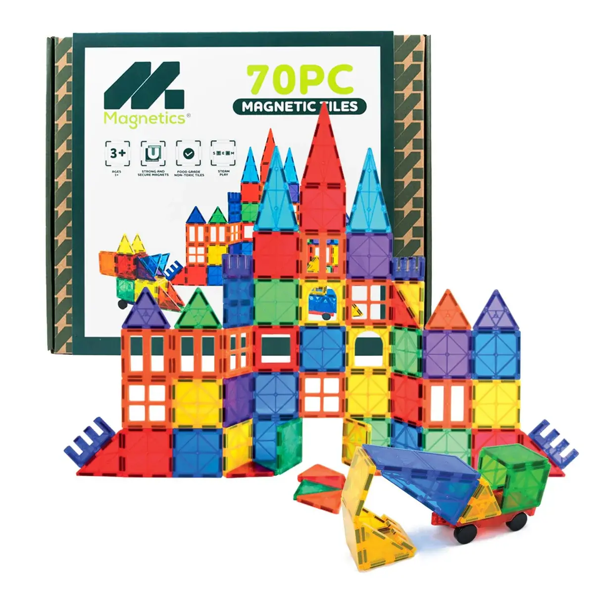 Magnetic Tiles - 70 Piece