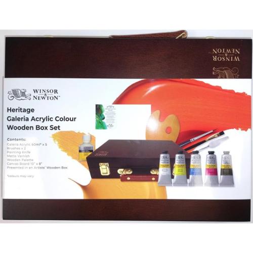 Winsor & Newton Heritage Galeria Acrylic Colour Wooden Box Set