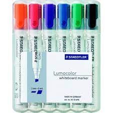 Lumocolor Whiteboard Marker Chisel 351 B - Box of 6 in Asstd. Colours